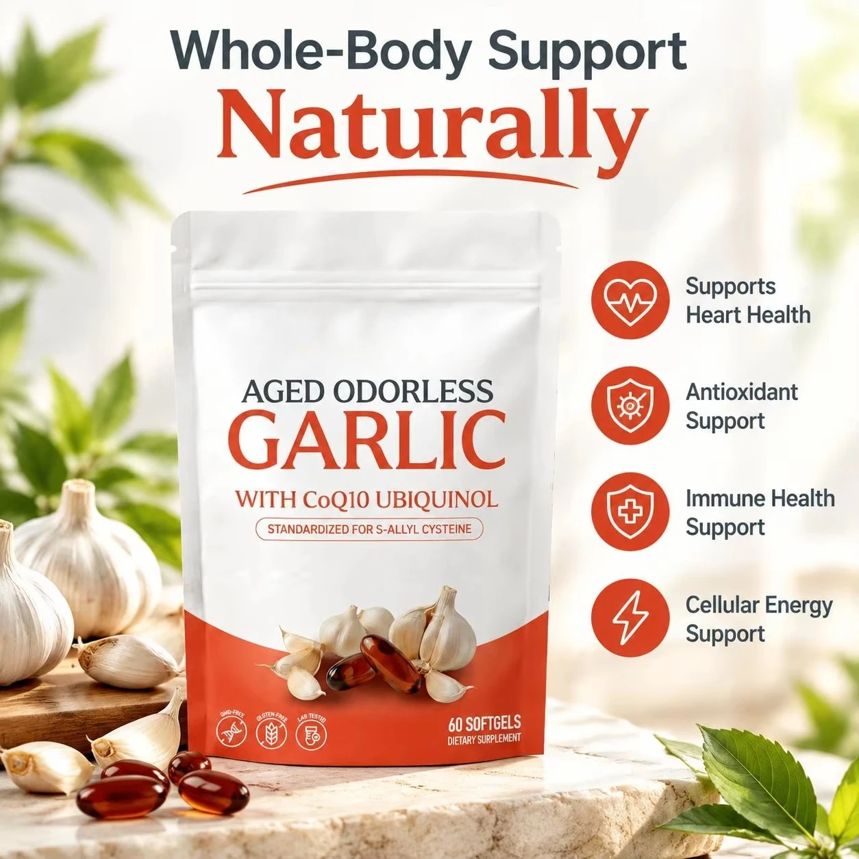 Odorless Aged Garlic Softgels  - Coq10 Ubiquinol Softgel 评论和价格